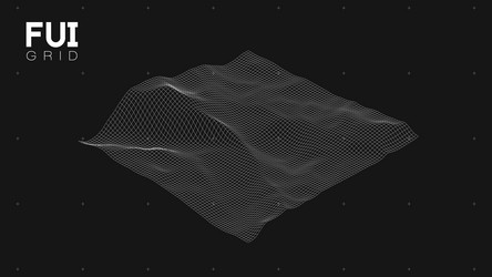 fui gui 3d landscape scan grid abstract vector image