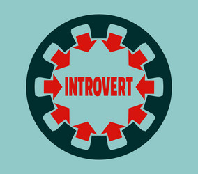 introvert character psychlogy metaphor vector image