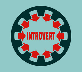 introvert character psychlogy metaphor vector