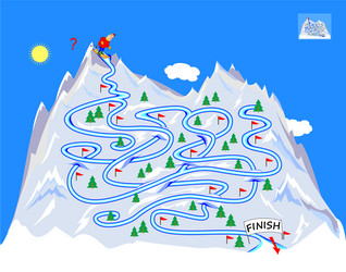 logic puzzle game with labyrinth for little vector image