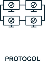 Protocol outline icon thin line style design from vector