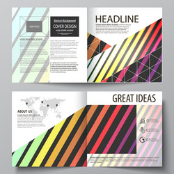 business templates for square bi fold brochure vector