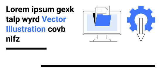 digital file management and automation concept vector image