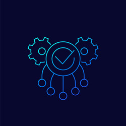 execution icon with gears linear vector