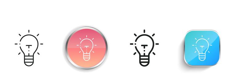 lamp icon thin linear regular and button style vector image