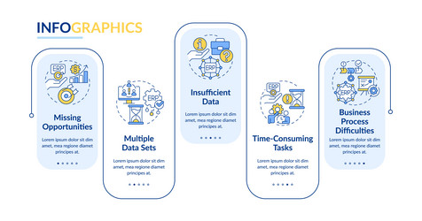 Multicolor erp layout with linear icons vector