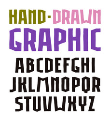 sanserif font in the style of handmade graphics vector