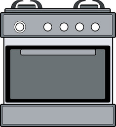 Symbol of gas stove color line art vector