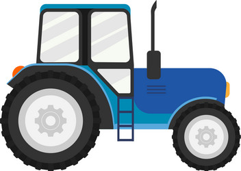 Flat tractor on white background Royalty Free Vector Image