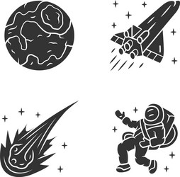 diagrams glyph icons set histogram bar graph vector image