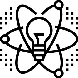 Idea and realization neural network line icon vector