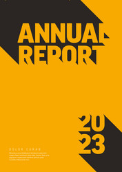 Annual minimalistic report yellow cover template vector