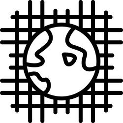 global net interaction icon outline style vector image