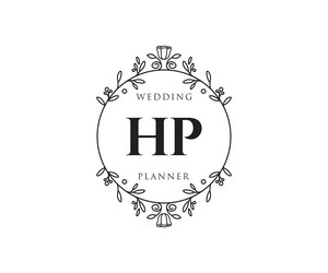 Hp initials letter wedding monogram logos Vector Image