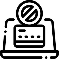 virus on laptop icon outline vector