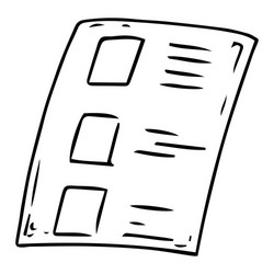 voting ballot form list icon paper vector image