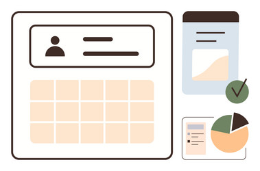 dashboard interface with calendar chart vector image