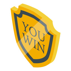 golden shield showing you win message for game ui vector image