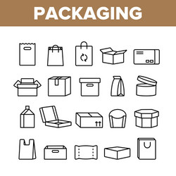 Set of line box icons isolated Royalty Free Vector Image