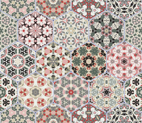 set of hexagonal patterns vector image