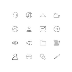 user interface simple linear icons set outlined vector image