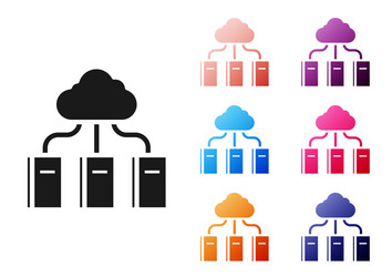 Black cloud or online library icon isolated vector