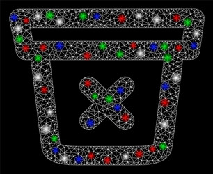 bright mesh network remove data with flash spots vector image