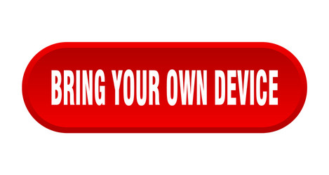 Bring your own device button rounded sign vector