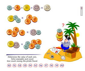 Math logic puzzle game for smartest determine vector