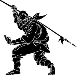 Ninja Silhouette - Action Pose vector
