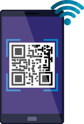 Qr code inside smarpthone design vector