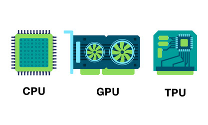 cpu gpu tpu tensor processing unit central vector image