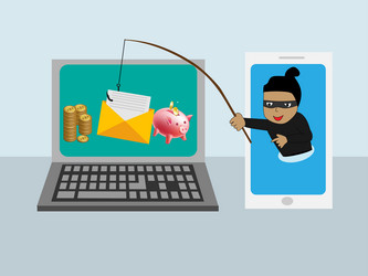 hackers use smartphones to break into computer vector image