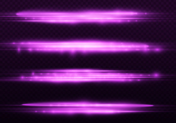 Violet light rays flash purple horizontal line Vector Image