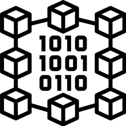 binary neural network line icon vector image