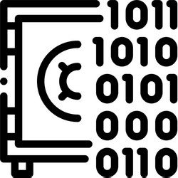 computer hacking with binary code icon vector image