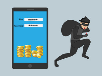 hacker unlocked the key access your smartphone vector image