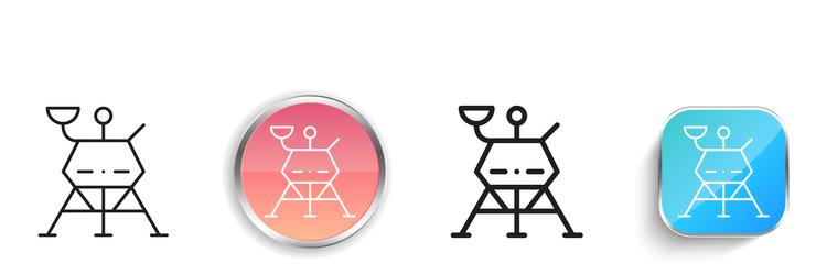 lander icon thin linear regular and button style vector image