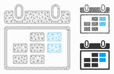 month calendar mesh network model vector image