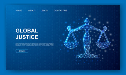 Scales 3d polygonal website template justice vector