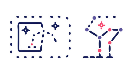 data flow abstract network connections with vector image