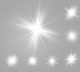 Glow light effect star burst with sparkles vector