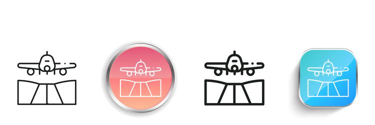 landing icon thin linear regular and button style vector image