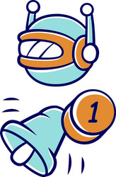 proactive bot color icon sending messages vector image