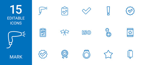 15 mark icons vector