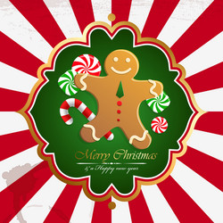 Retro Christmas Cookies Background Vector Image