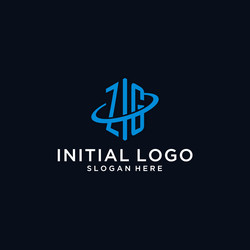 zg initial monogram logo with hexagonal shape vector image