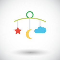 Bed carousel flat icon vector