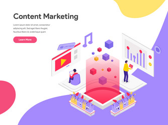 landing page template content marketing vector