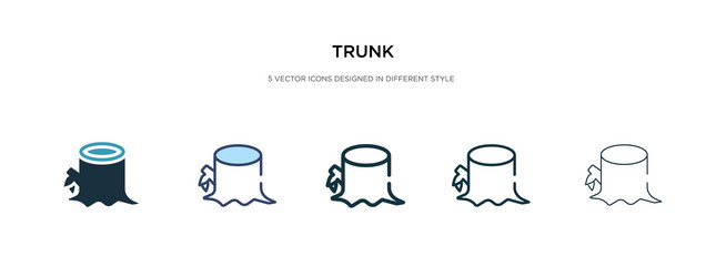 trunk icon in different style two colored vector